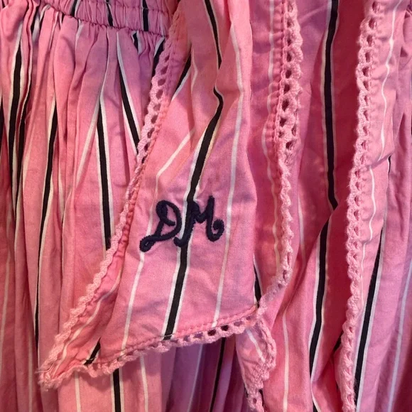 DAMSON MADDER Mia Midi Dress in Pink Stripe Bow Tie UK 10 US 6 - Picture 6 of 11